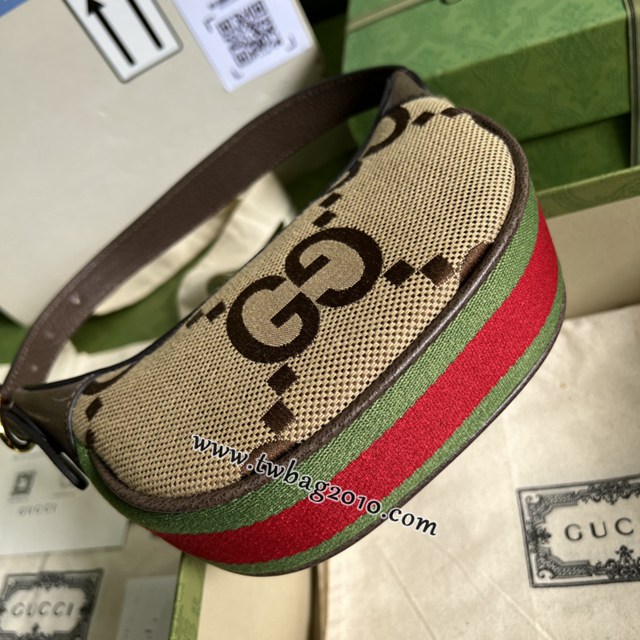 gucci專櫃新款棕色大G帆布手袋 古馳Ophidia系列飾超級雙G圖案迷你手袋 jcp1738